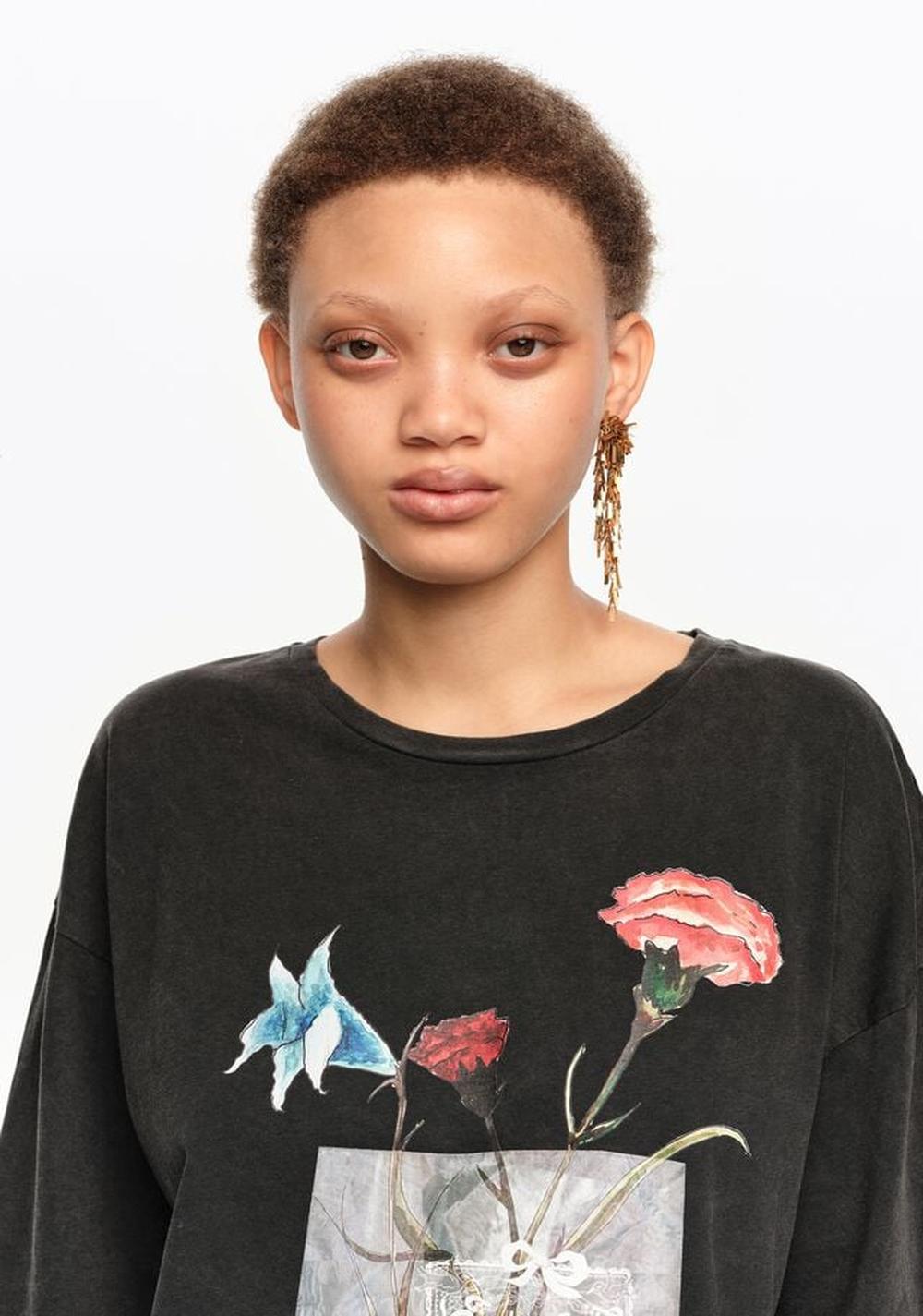 Camiseta con Logo Flores Bimba y Lola
