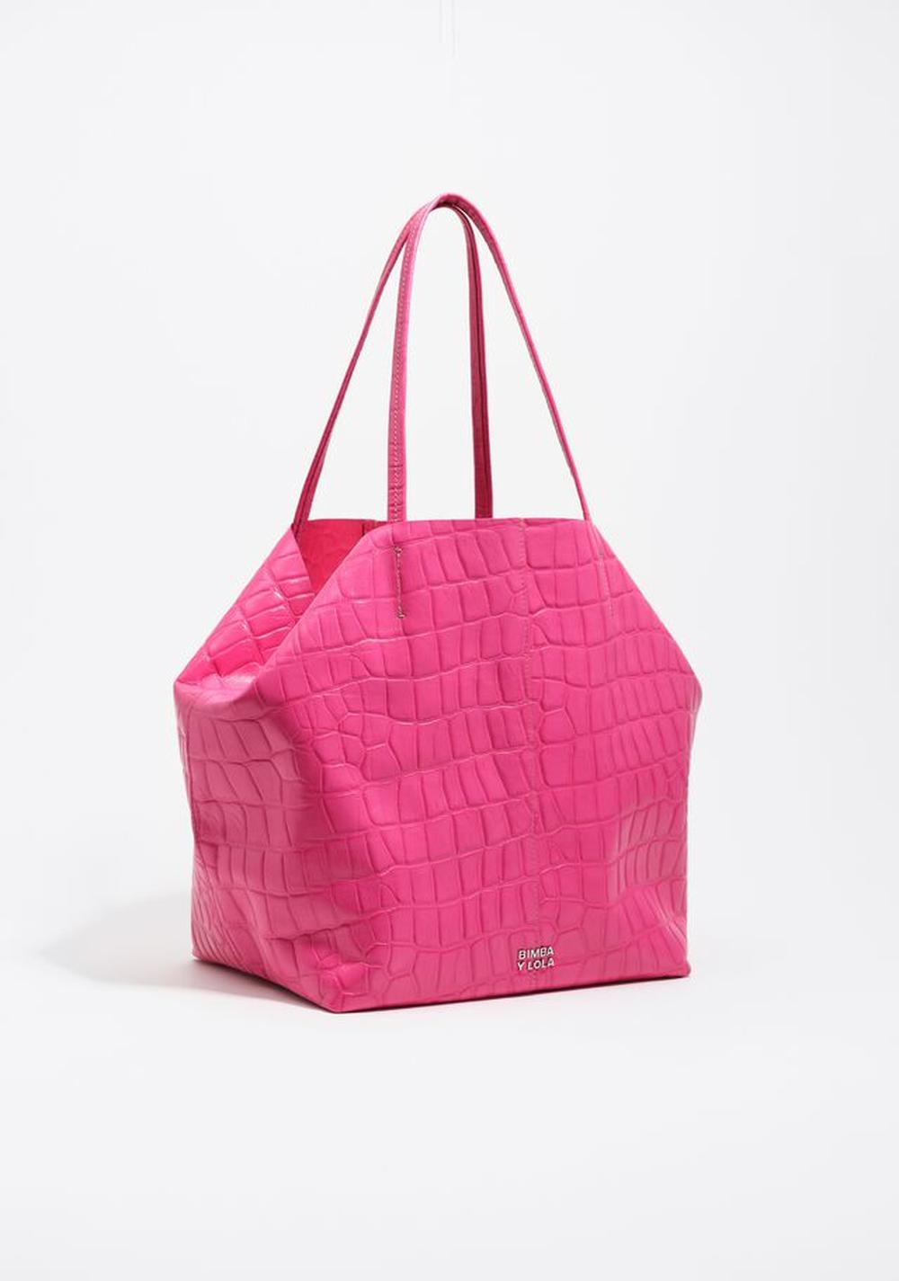 Cartera Shopper Grande Efecto Piel Grabado Cocodrilo Bimba y Lola