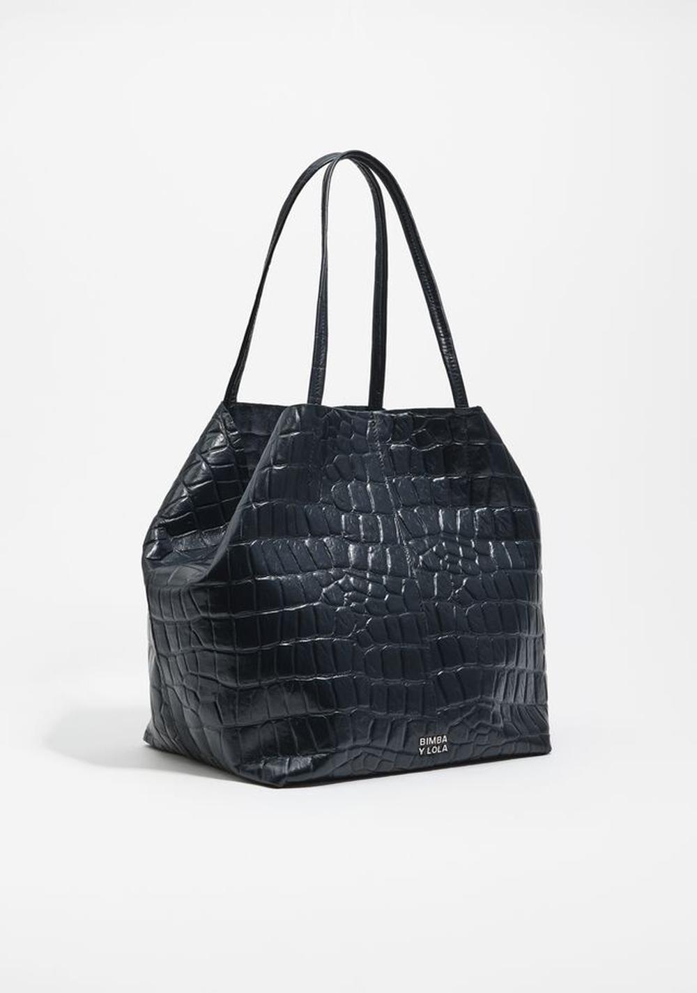 Cartera Shopper Grande Efecto Piel Grabado Cocodrilo Bimba y Lola