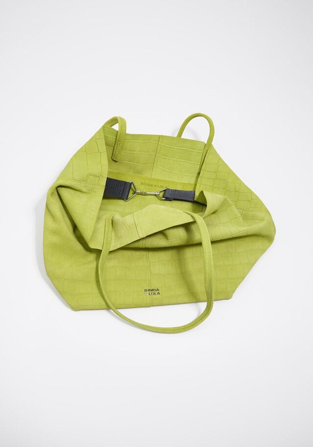 Cartera Shopper Grande Serraje Grabado Cocodrilo Bimba y Lola