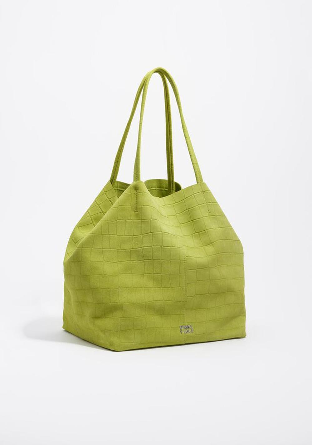 Cartera Shopper Grande Serraje Grabado Cocodrilo Bimba y Lola