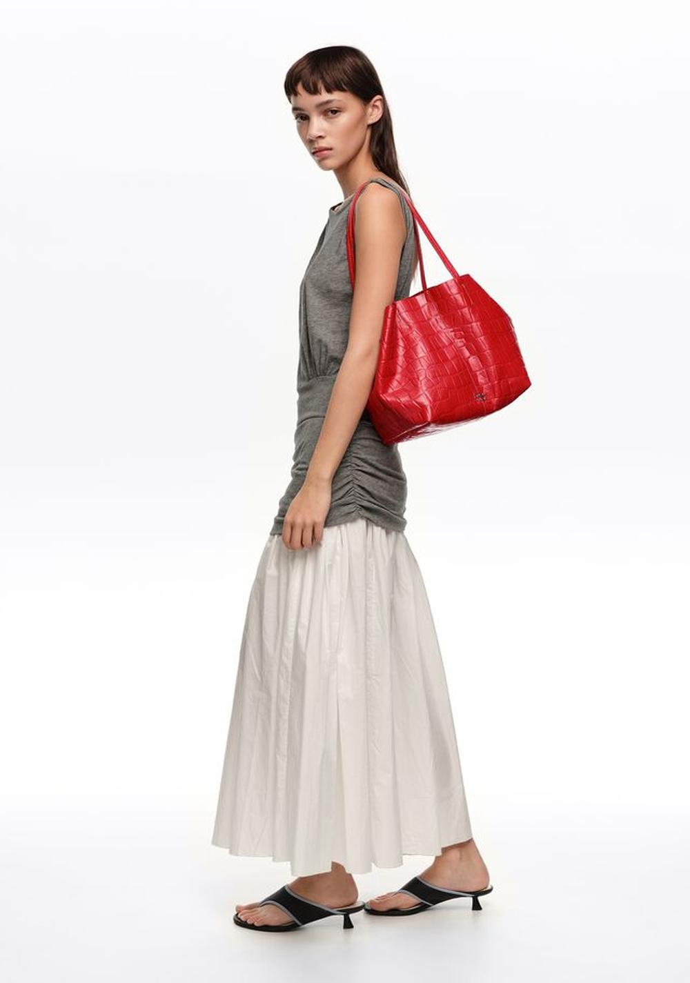 Cartera Shopper Mediano Efecto Piel Grabado Cocodrilo Bimba y Lola