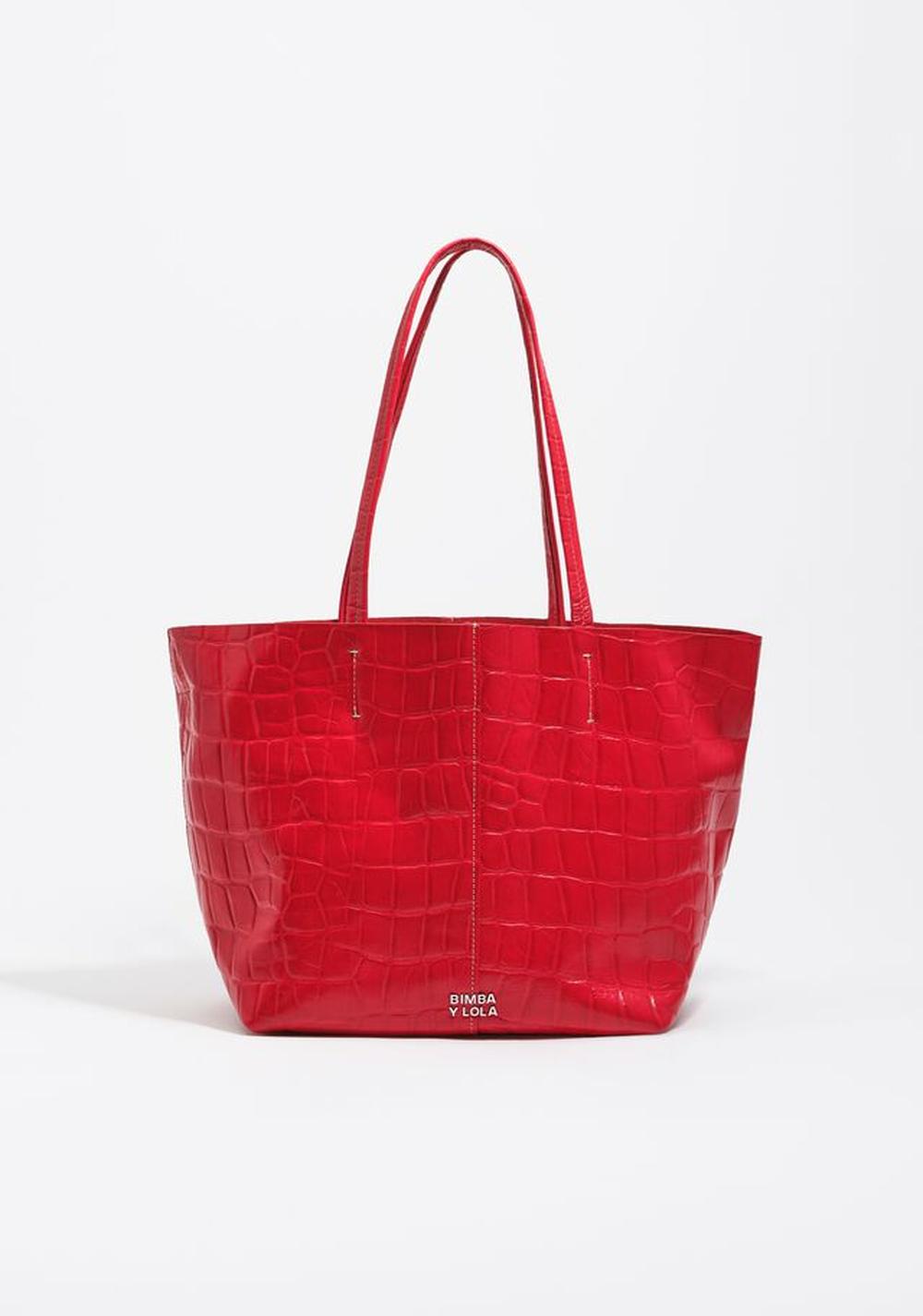 Cartera Shopper Mediano Efecto Piel Grabado Cocodrilo Bimba y Lola