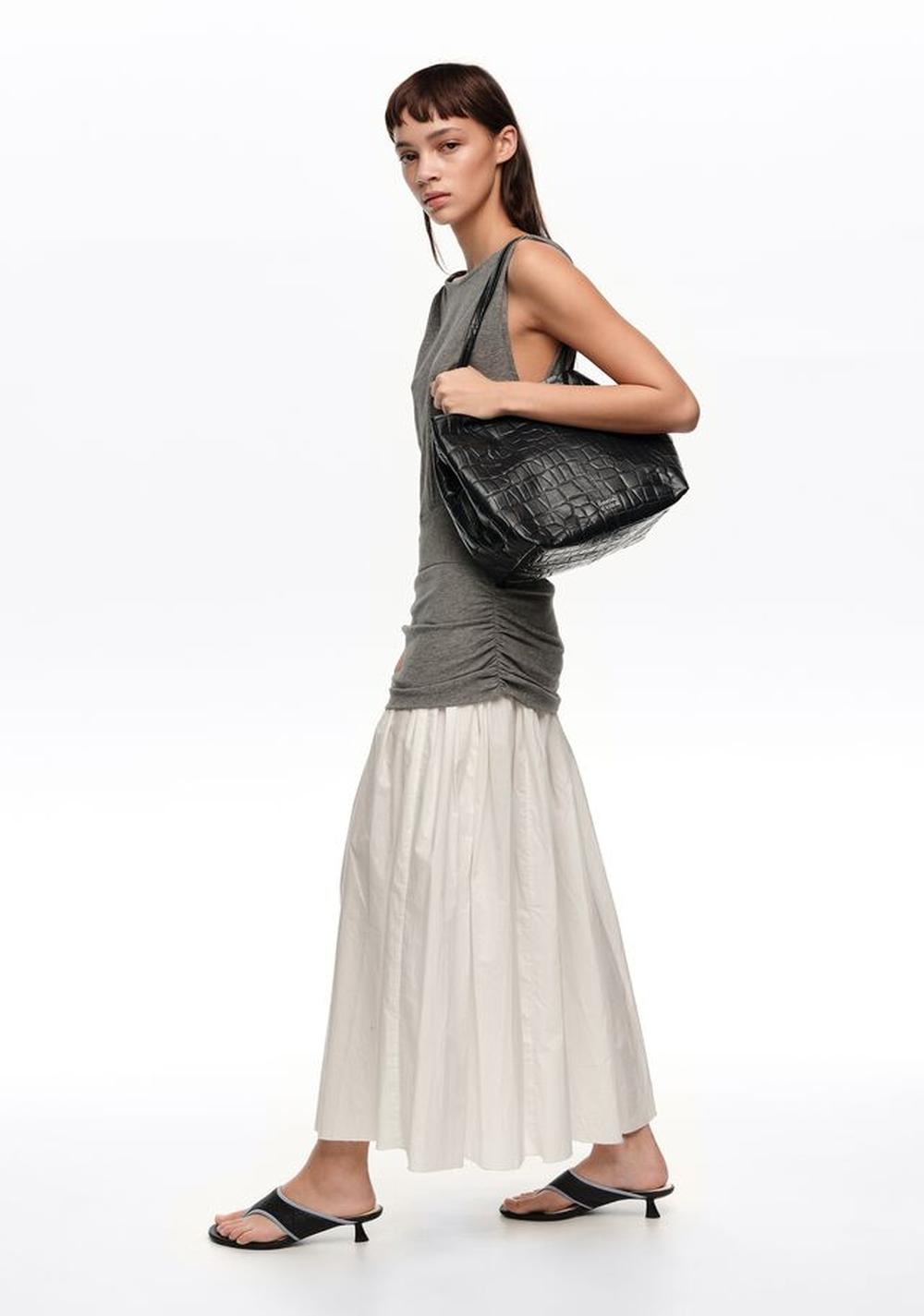 Cartera Shopper Mediano Efecto Piel Grabado Cocodrilo Bimba y Lola