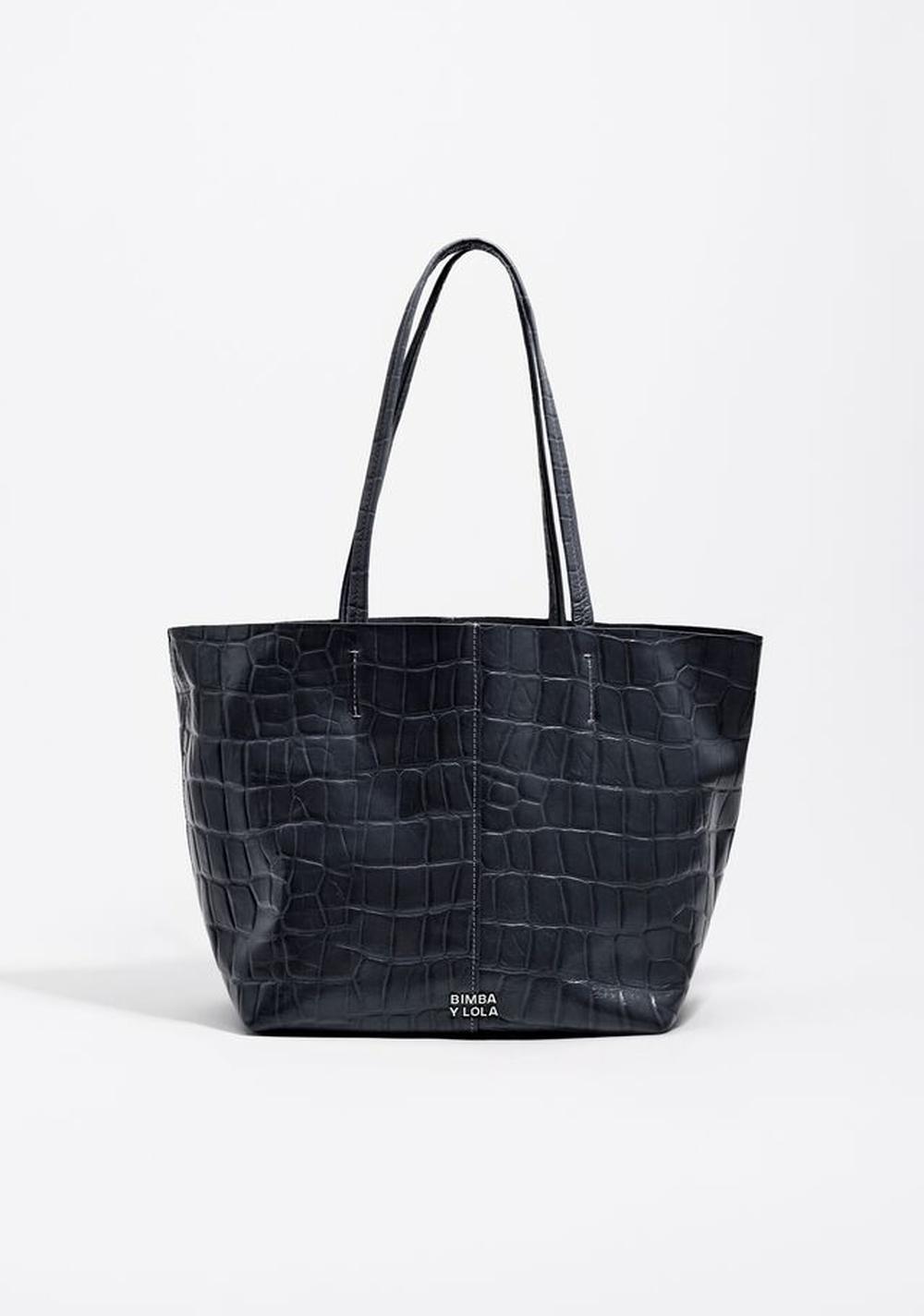 Cartera Shopper Mediano Efecto Piel Grabado Cocodrilo Bimba y Lola