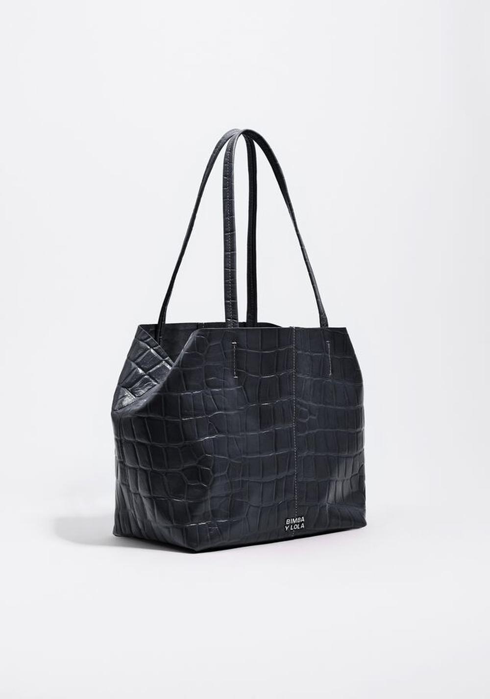 Cartera Shopper Mediano Efecto Piel Grabado Cocodrilo Bimba y Lola