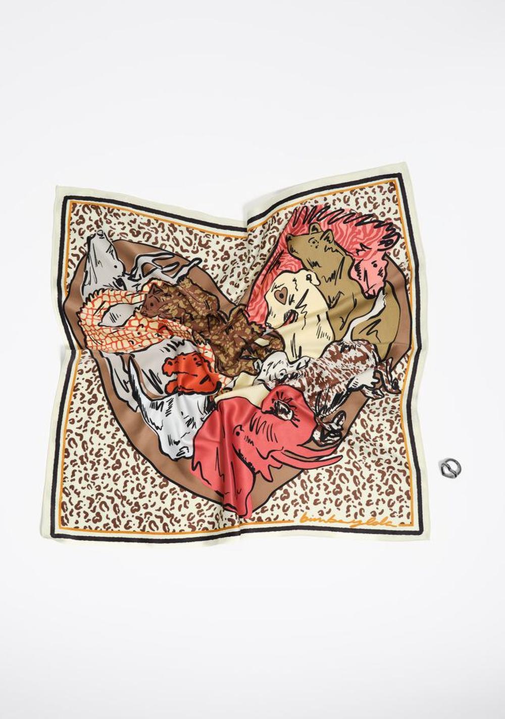 Charm para Cartera Pañuelo con Forma de Corazón Animales Bimba y Lola