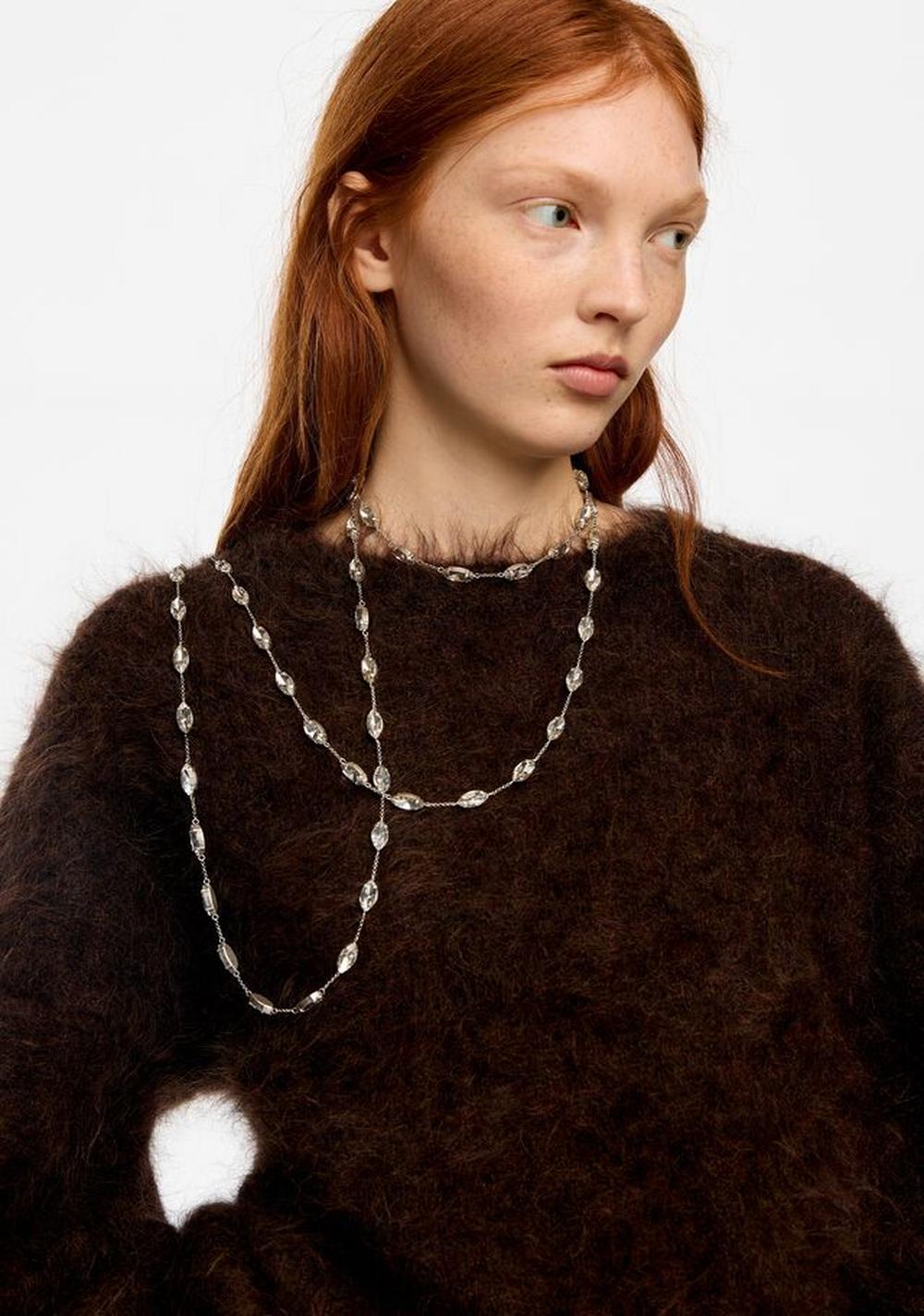 Collar Cristales y Cadena Envejecido Bimba y Lola
