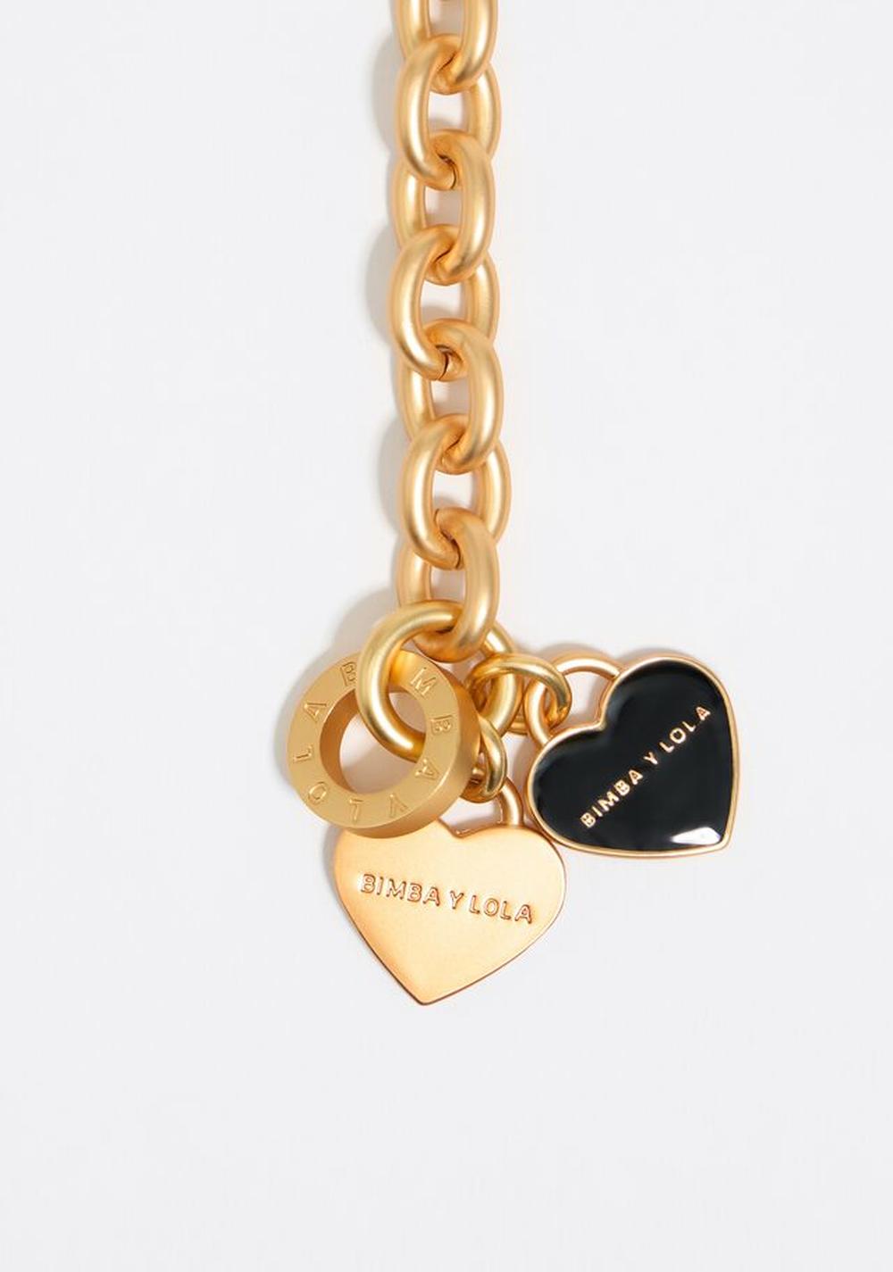 Collar en Forma de Corazón con Cadena y Perlas Bimba y Lola