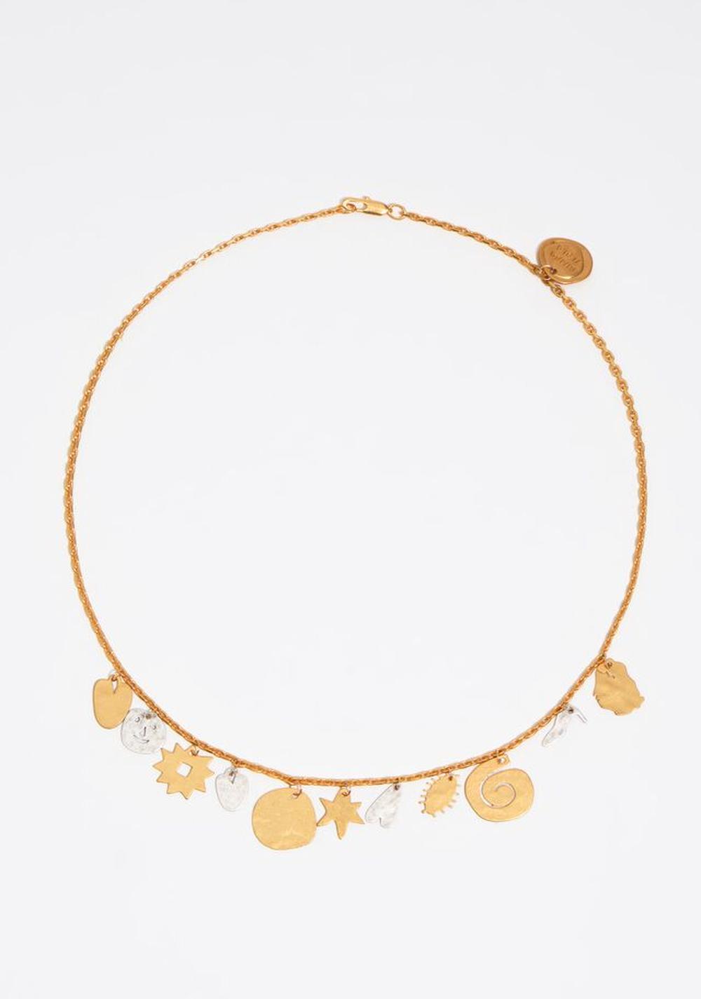 Collar Siluetas Metal Bicolor Bimba y Lola