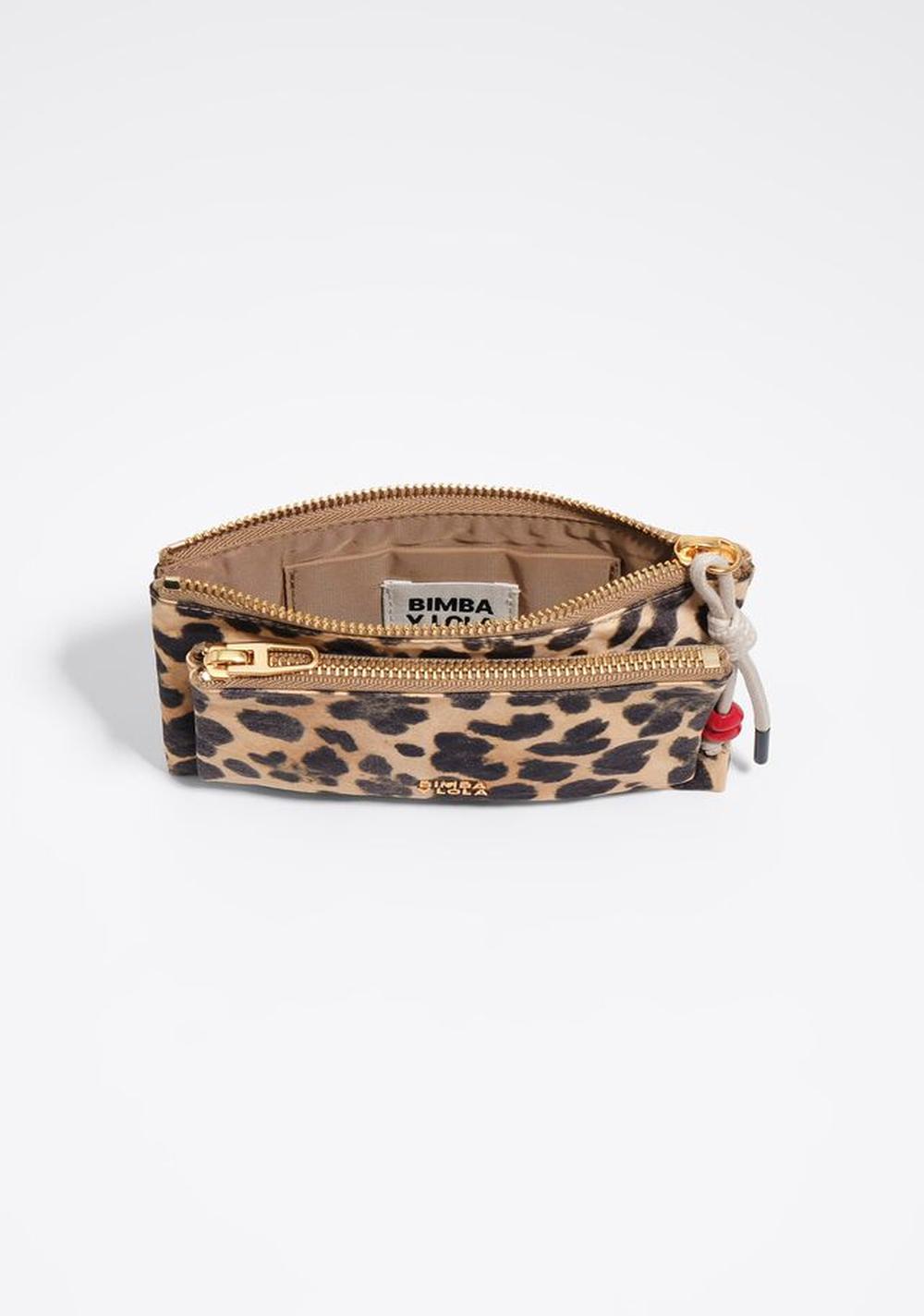 Monedero Pocket Nylon Animal Print Natural Bimba y Lola