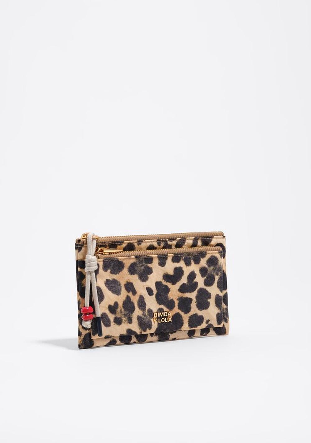 Monedero Pocket Nylon Animal Print Natural Bimba y Lola