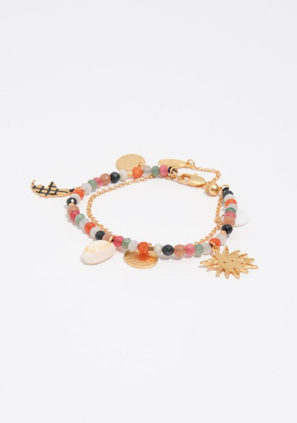 Pulsera Doble Sol y Luna Cepillado Bimba y Lola