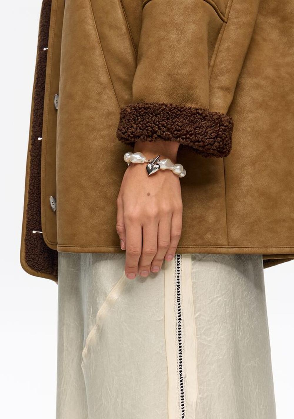 Pulsera Perlas con Forma de Corazón Candado Bimba y Lola