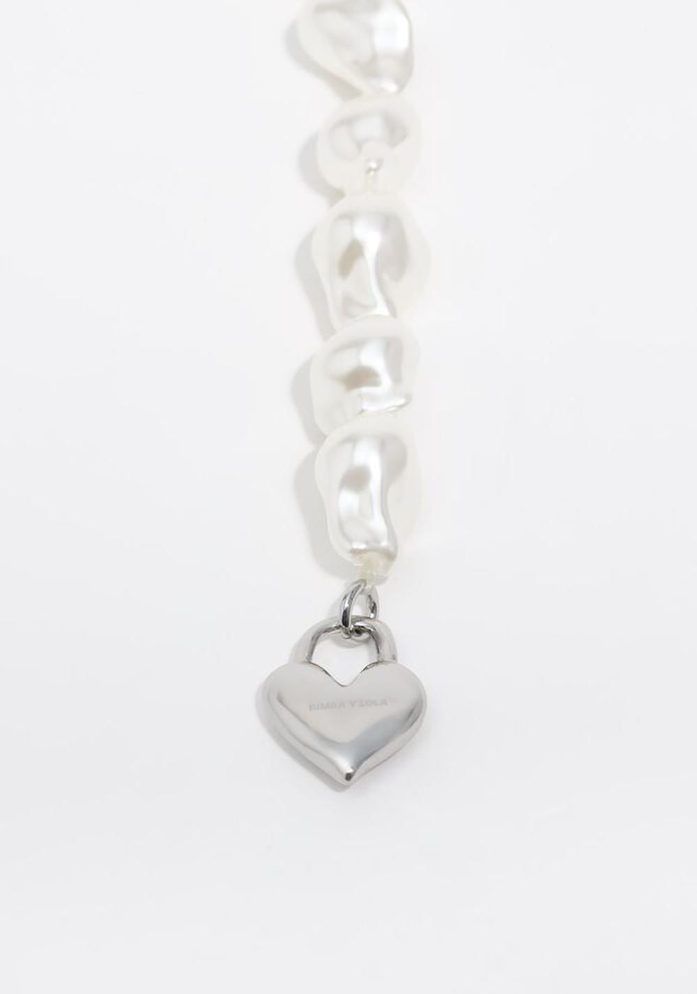Pulsera Perlas con Forma de Corazón Candado Bimba y Lola