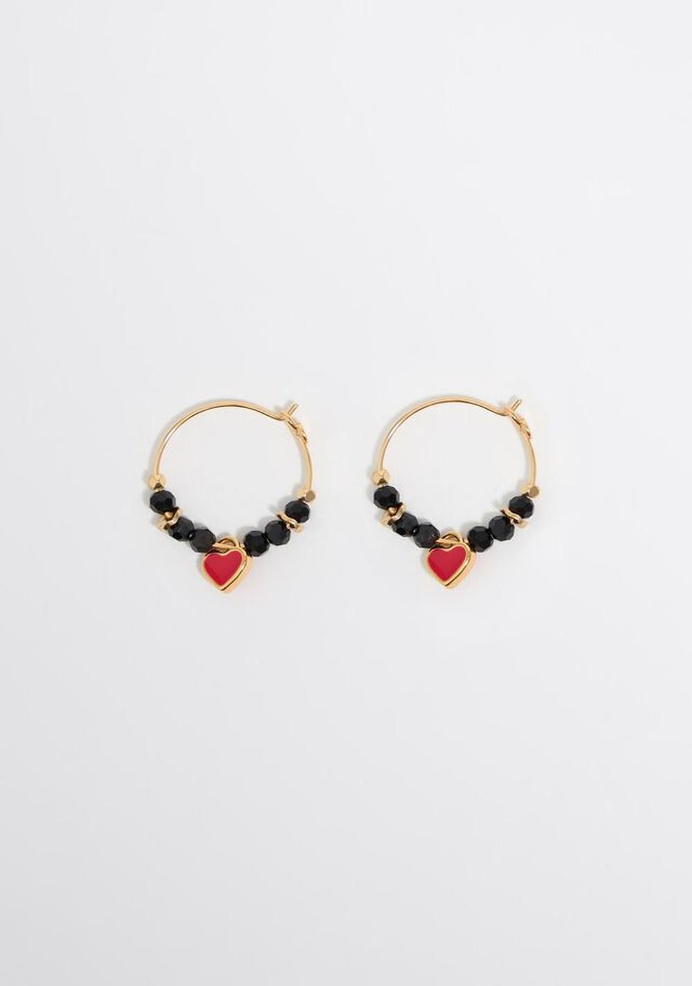 Zarcillos Aro Cristales con Forma de Corazón Bimba y Lola