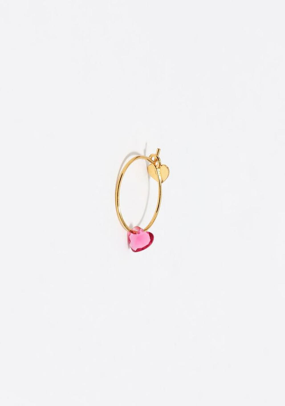 Zarcillos Aro con Forma de Corazón Cristal Bimba y Lola