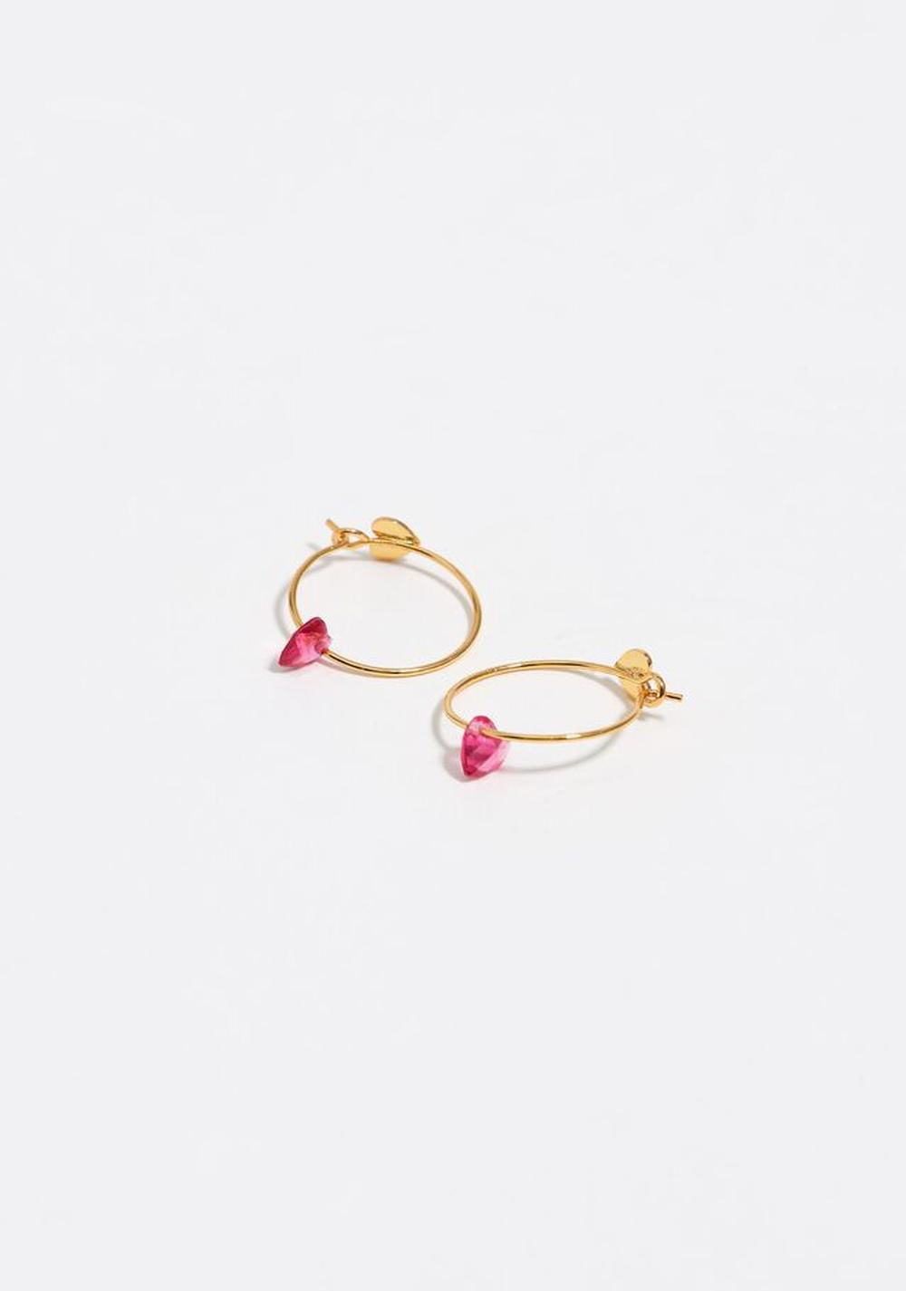 Zarcillos Aro con Forma de Corazón Cristal Bimba y Lola