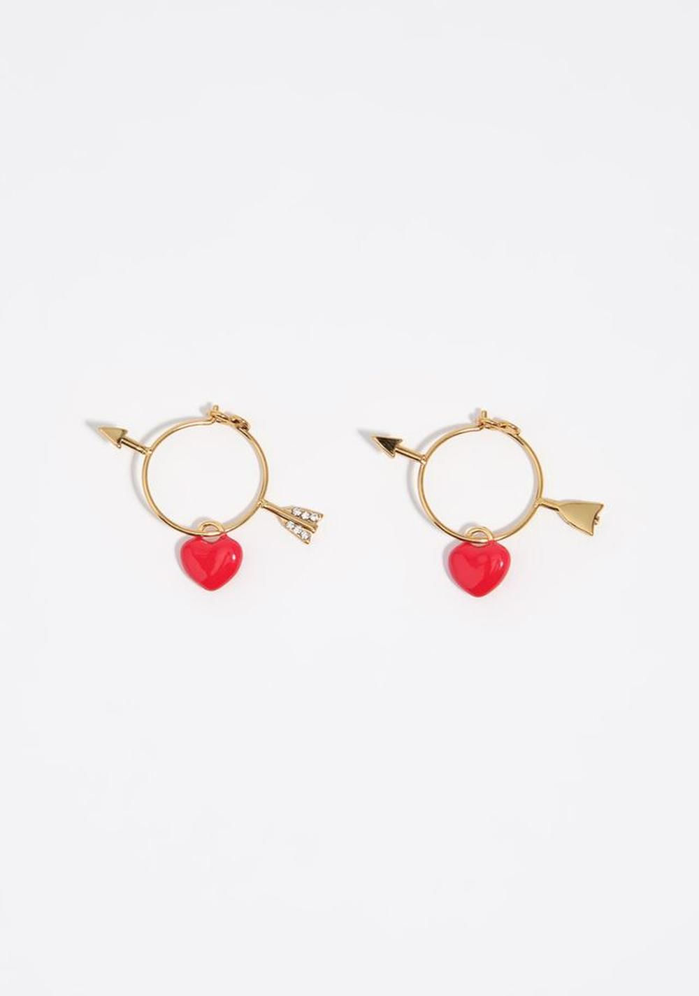 Zarcillos Aro con Forma de Corazón y Flechas Bimba y Lola
