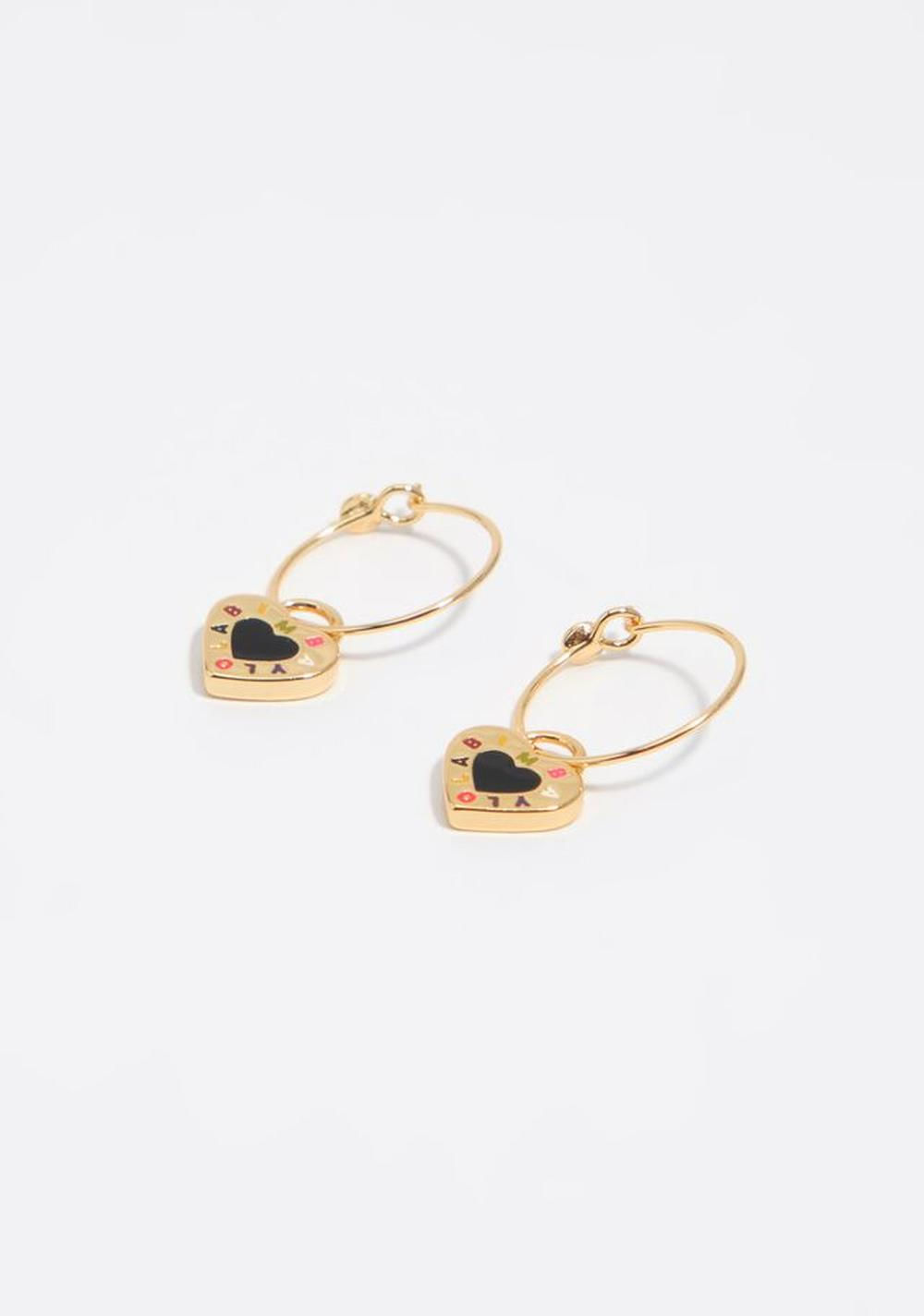 Zarcillos Aro con Logo con Forma de Corazón Bimba y Lola