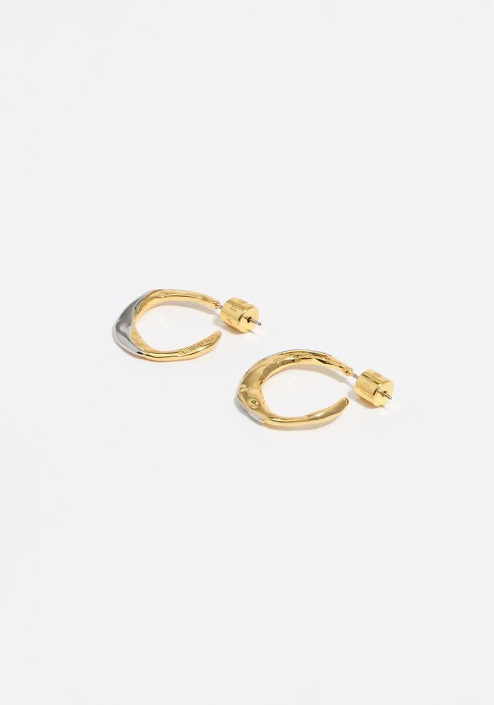 Zarcillos Aro Mini Textura Bicolor Bimba y Lola