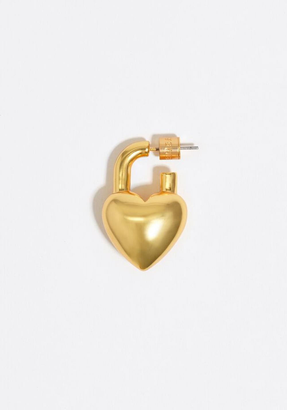 Zarcillos con Forma de Corazón Candado Mate Bimba y Lola