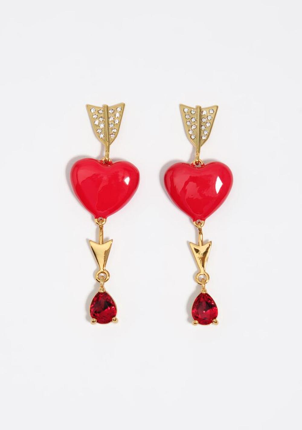 Zarcillos con Forma de Corazón y Flechas Bimba y Lola