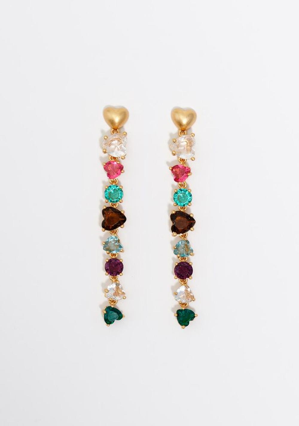 Zarcillos con Forma con de Corazónes Cristal Bimba y Lola