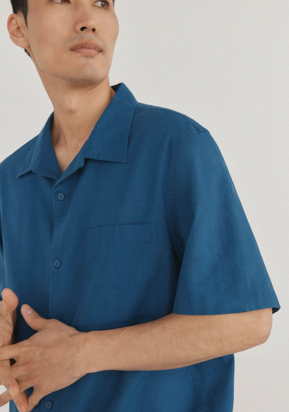 Camisa Lisa Manga Corta Tejido Lino Cortefiel 6