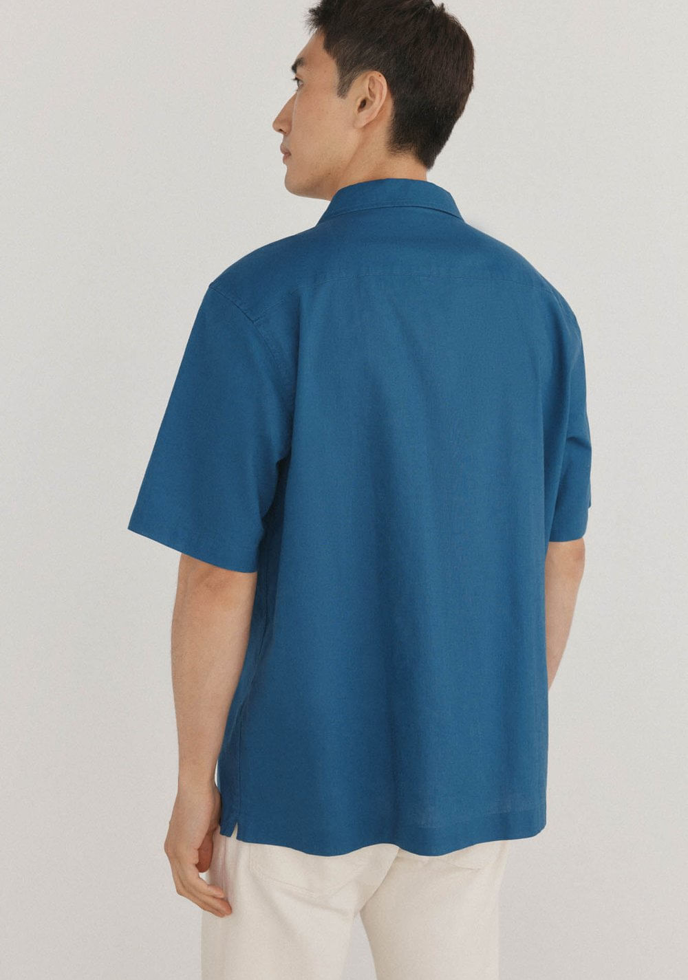 Camisa Lisa Manga Corta Tejido Lino Cortefiel 4