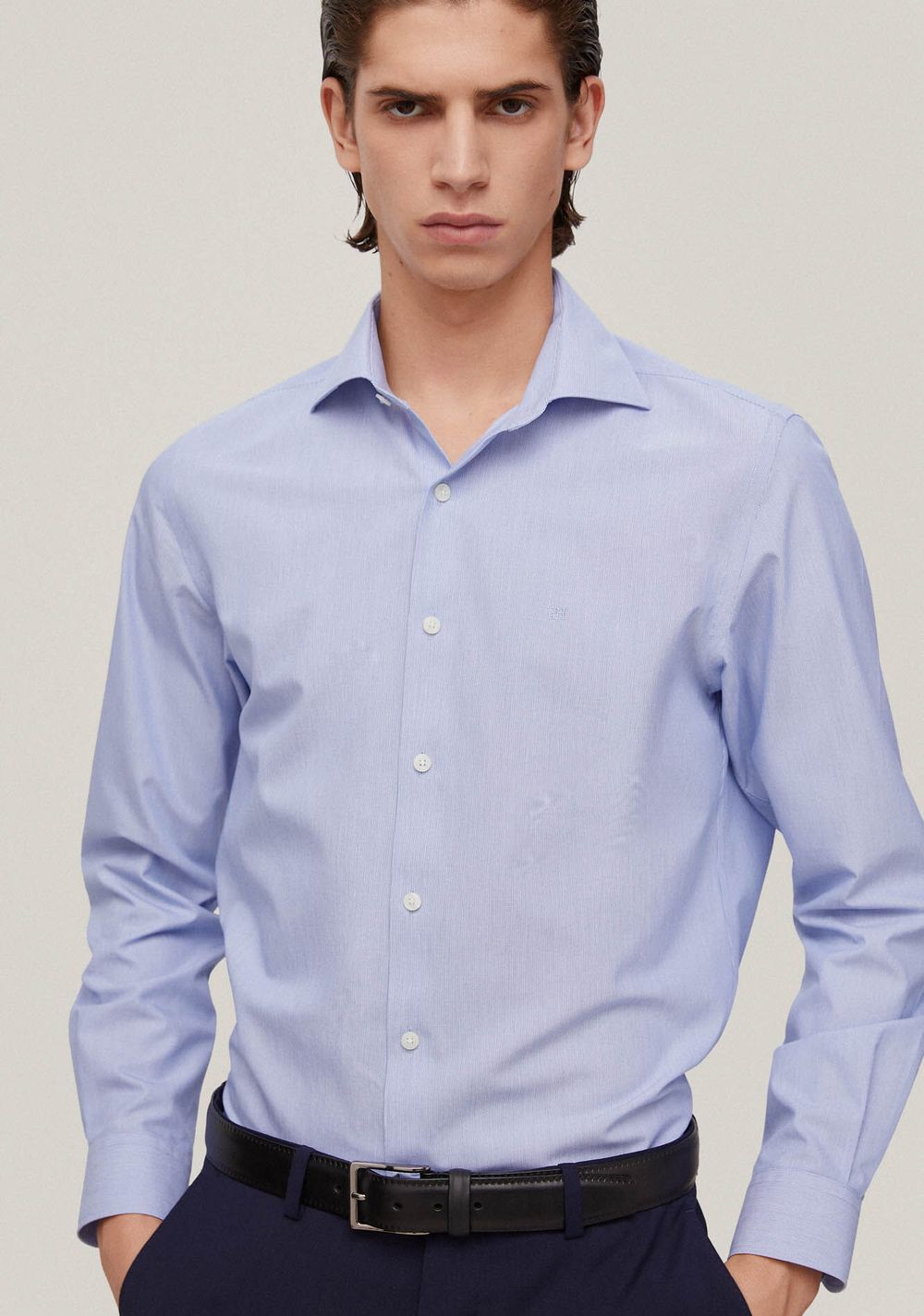 Camisa Manga Larga de Rayas Cortefiel