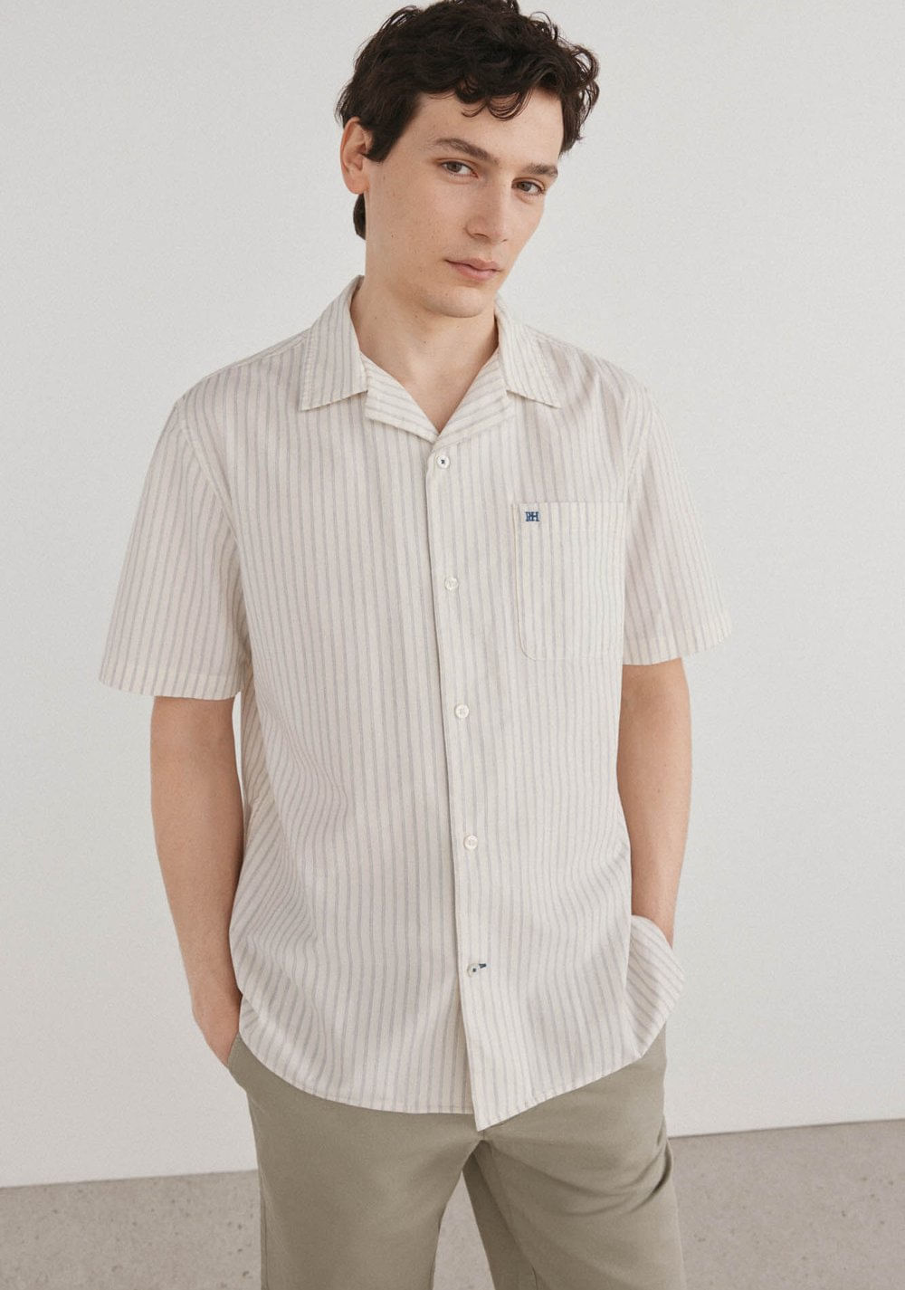 Camisa Rayas Manga Corta Cortefiel