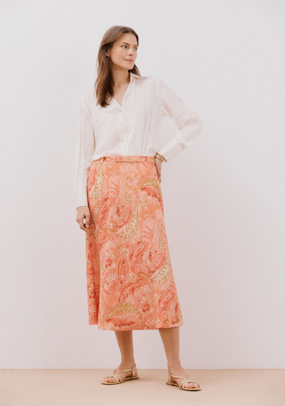 Falda Estampada Satinada Cortefiel 4