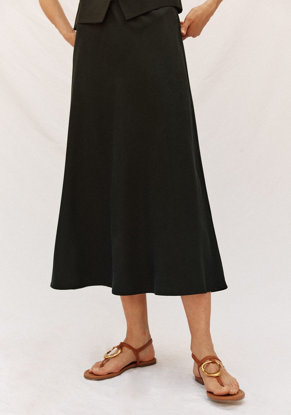 Falda Fluída Tencel Cortefiel