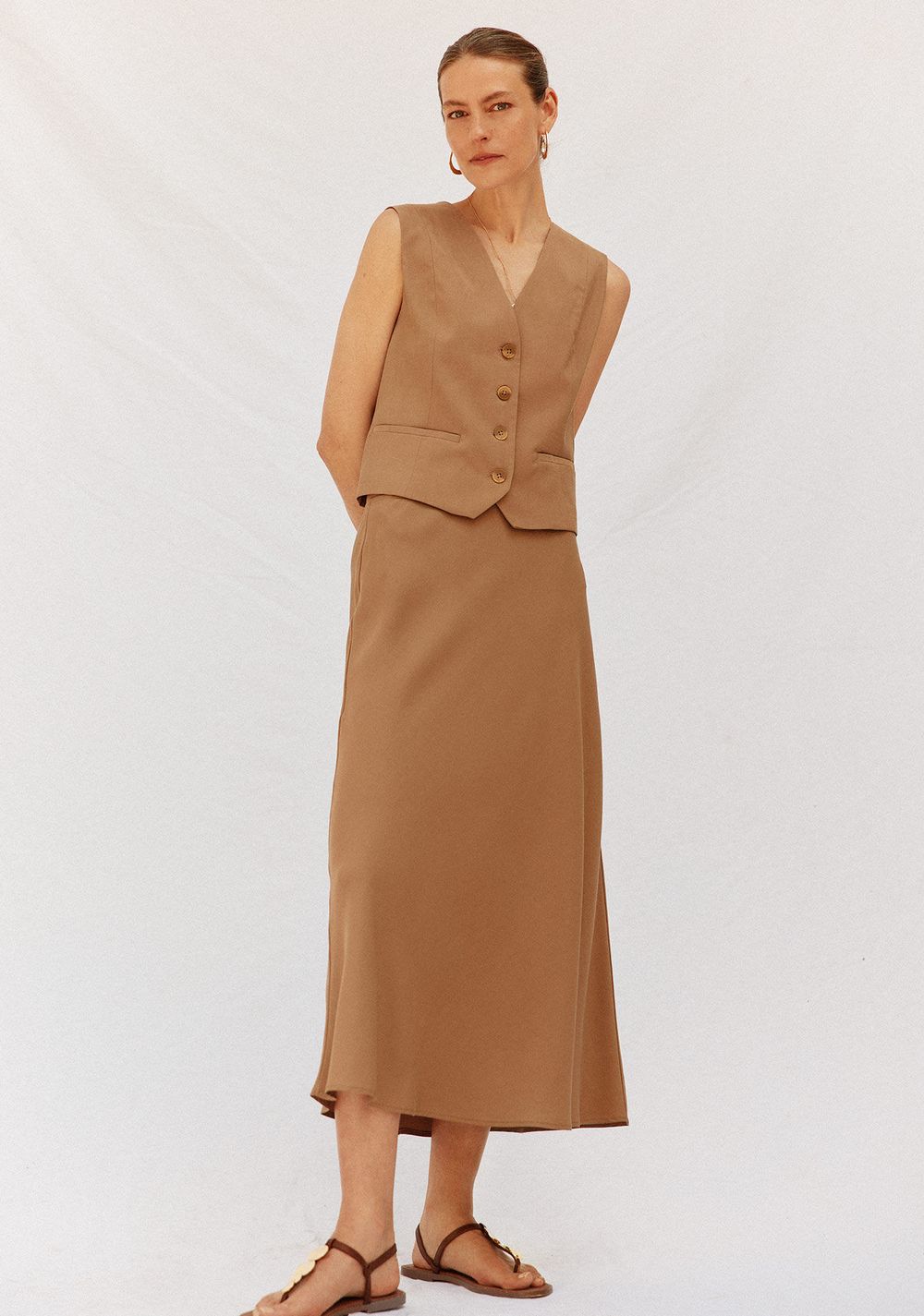 Falda Fluída Tencel Cortefiel 3