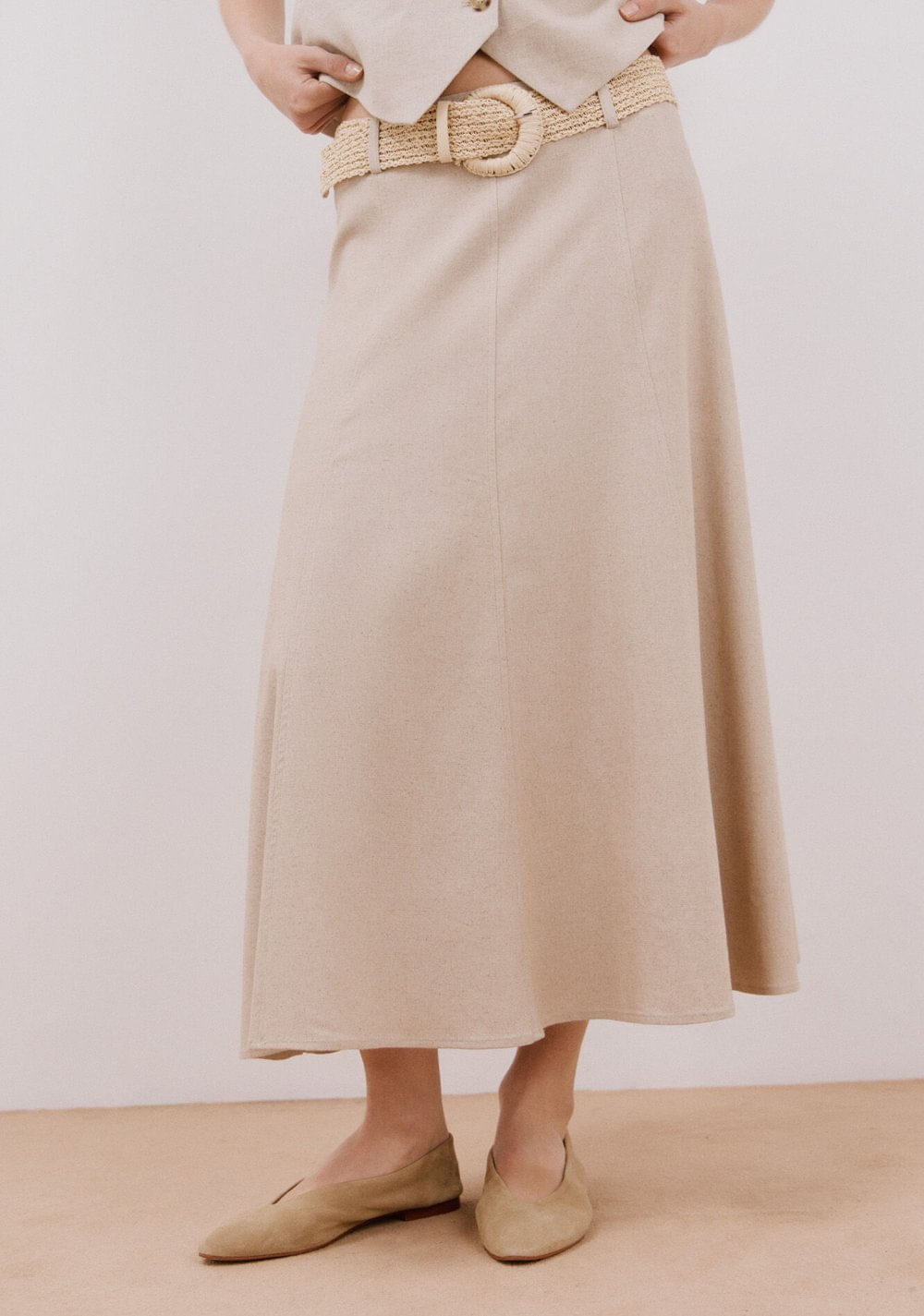 Falda Midi Capa Cortefiel