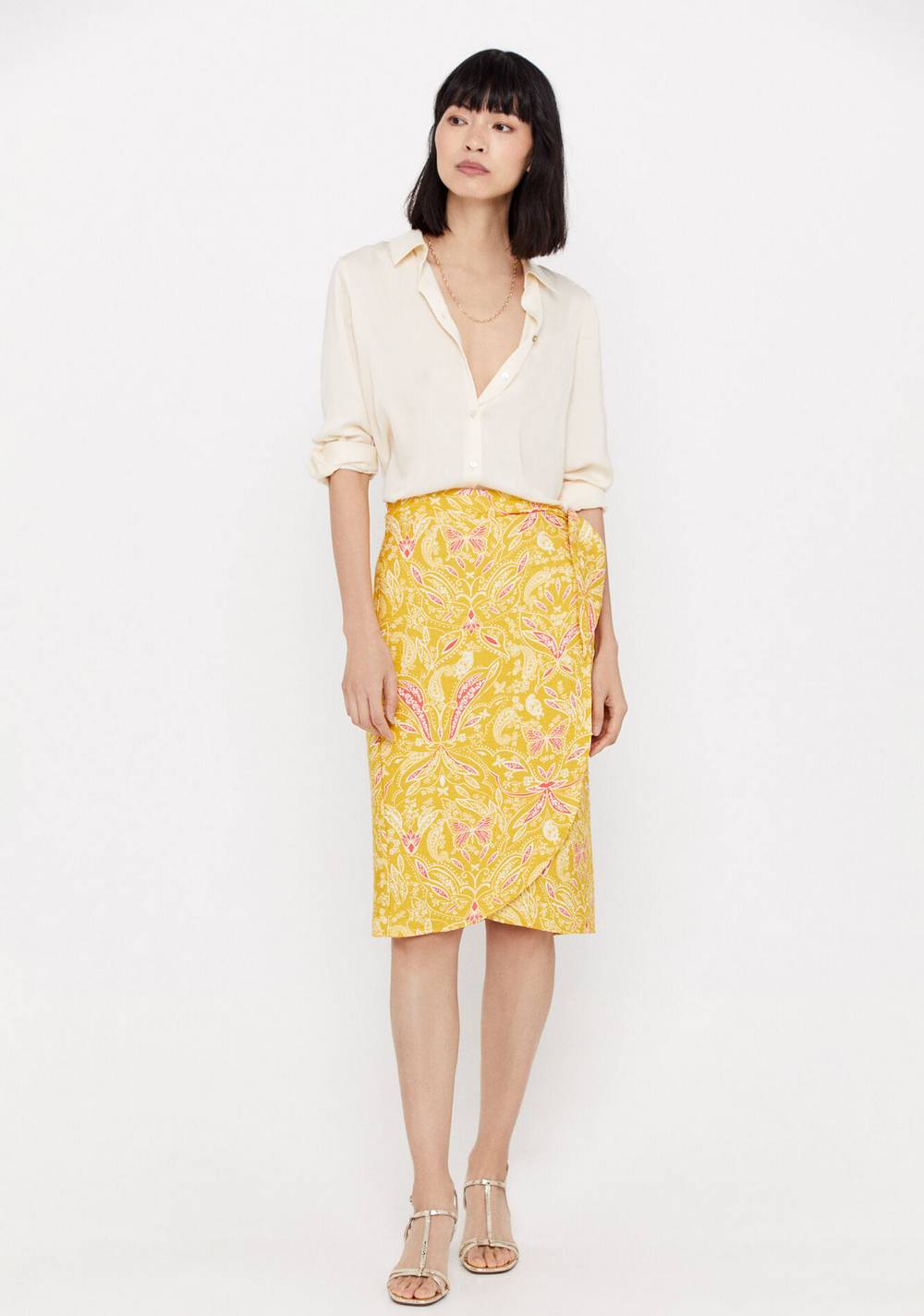 Falda Midi Estampada Cortefiel 4
