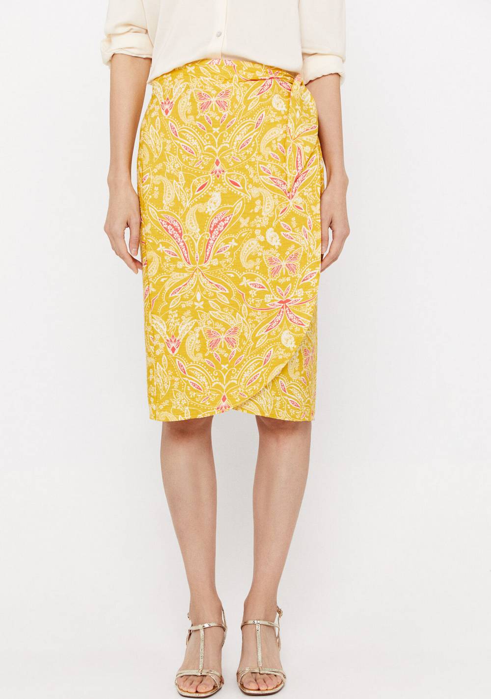 Falda Midi Estampada Cortefiel