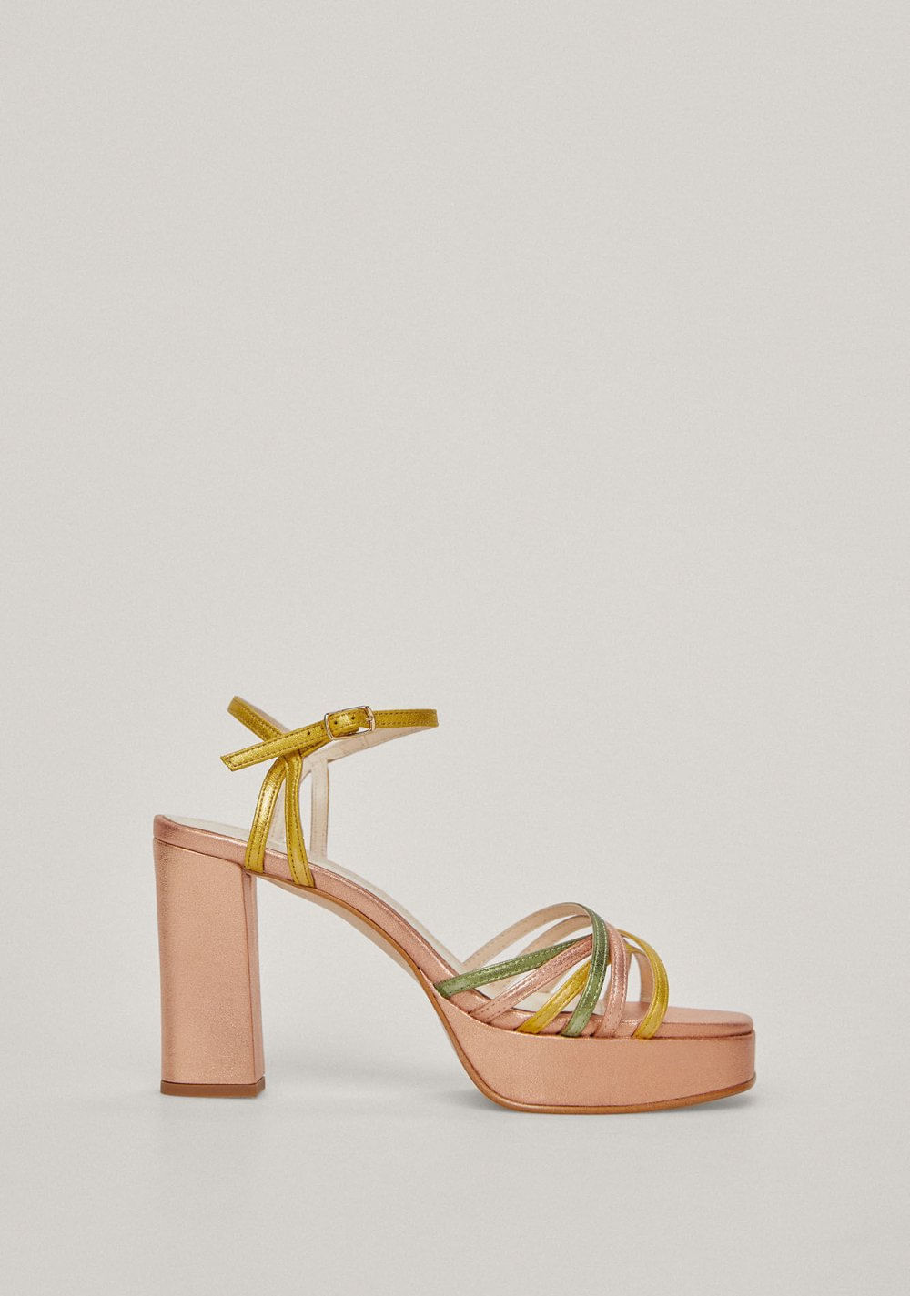Sandalia Bloque Multi Straps de Piel Cortefiel