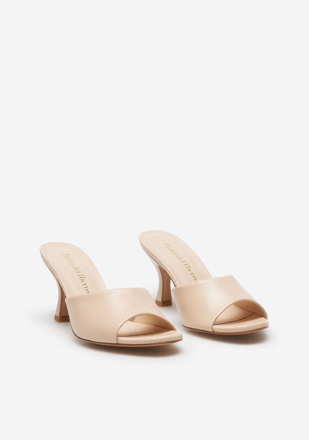 Sandalia Tacón Mule Peep-toe de Piel Cortefiel 2