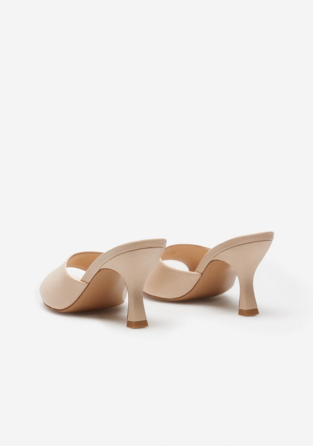 Sandalia Tacón Mule Peep-toe de Piel Cortefiel 3