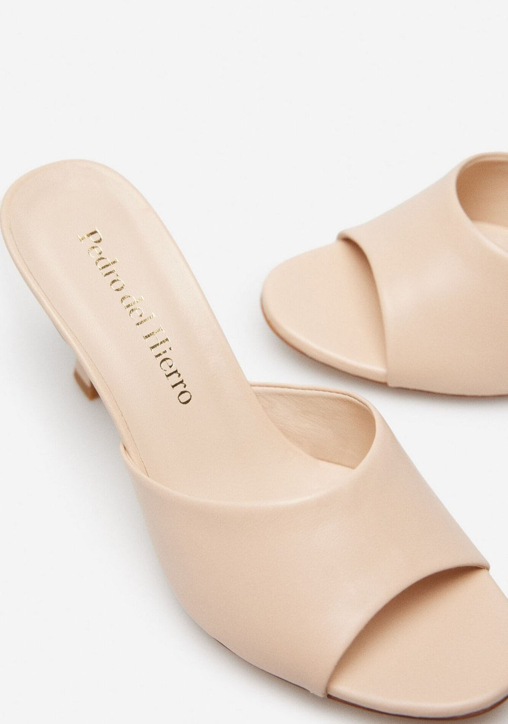Sandalia Tacón Mule Peep-toe de Piel Cortefiel 5