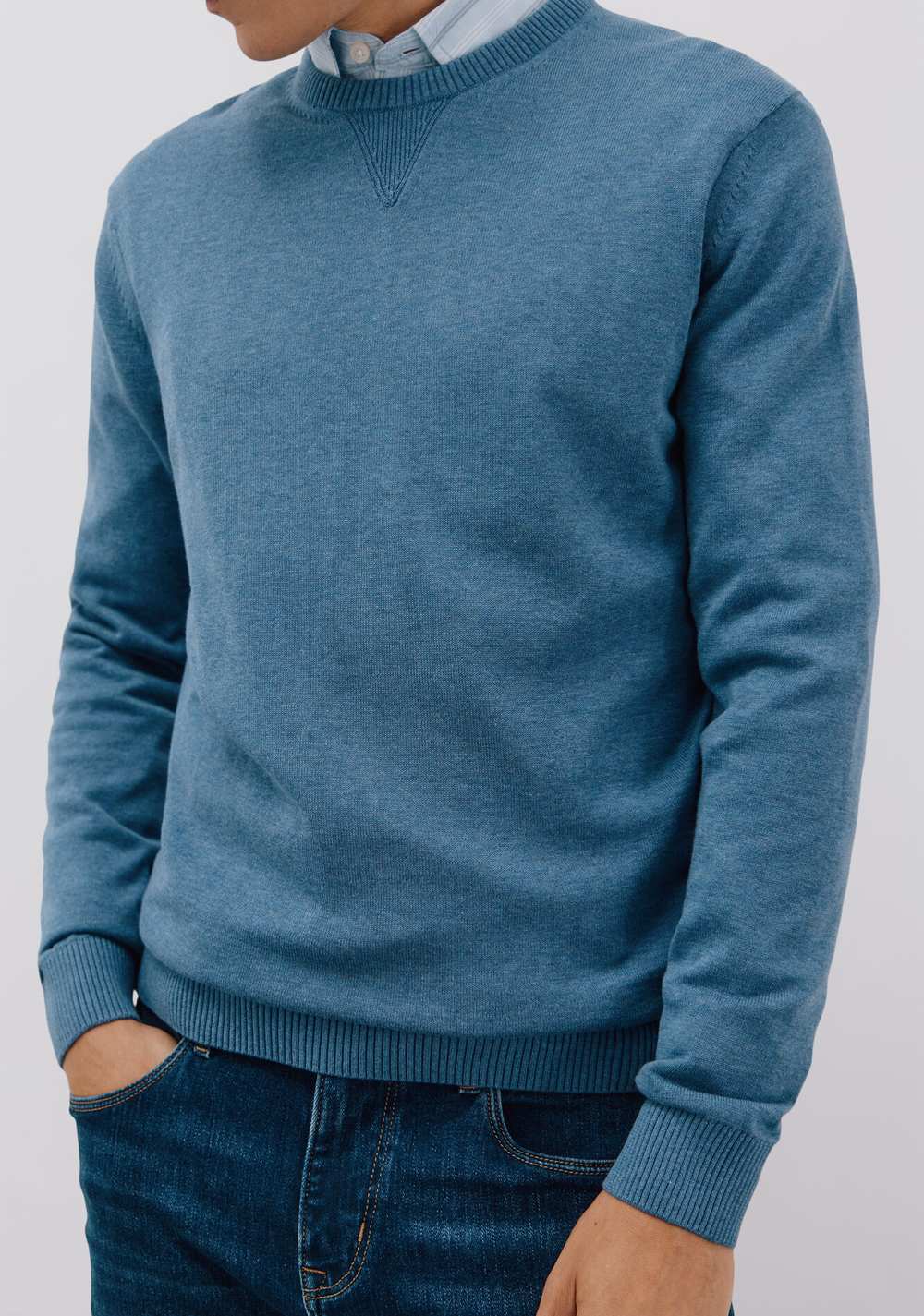 Suéter Punto Fino Algodón Cuello Redondo Cortefiel 6