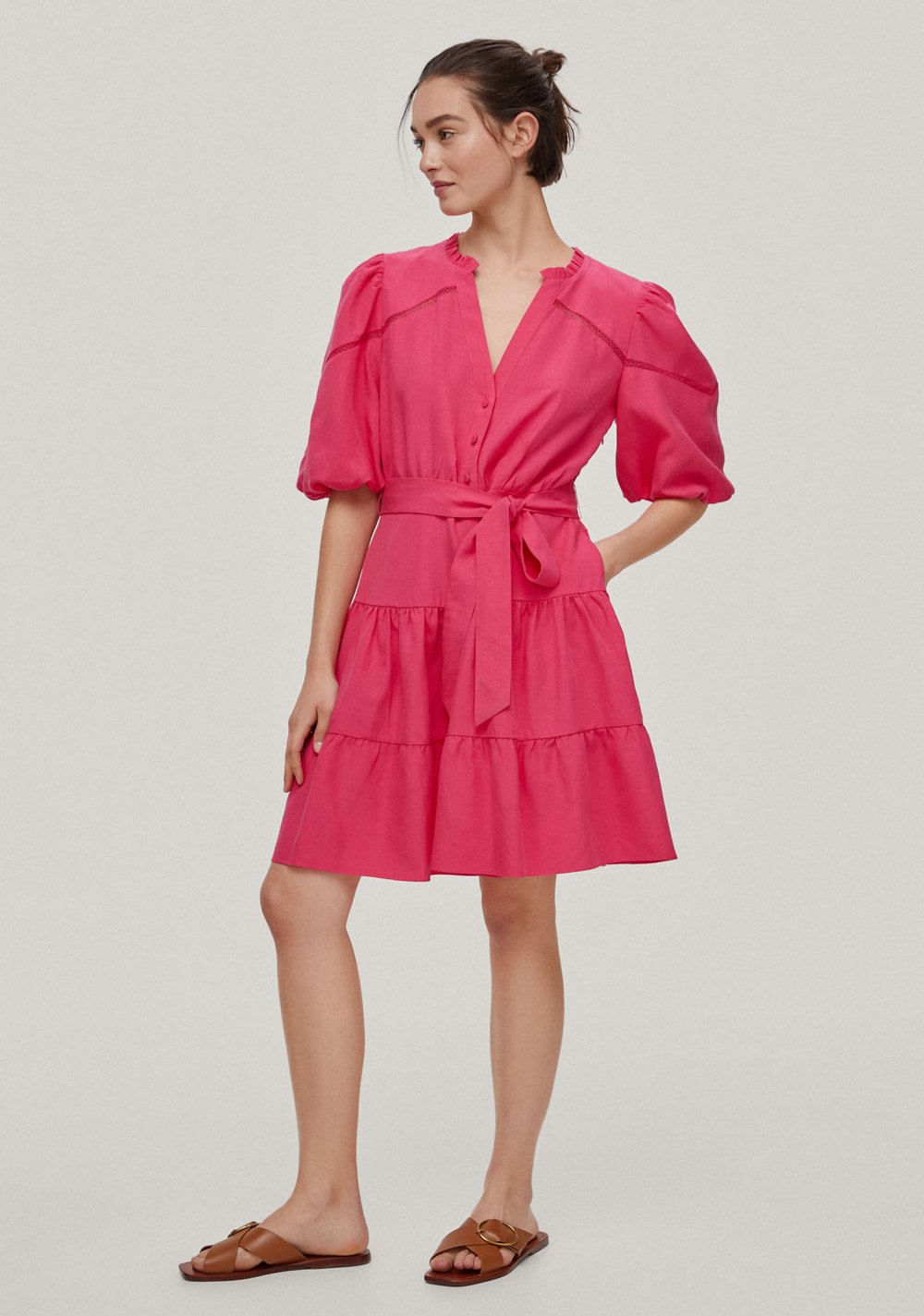 Vestido Falda Pisos, Manga Abullanada Cortefiel