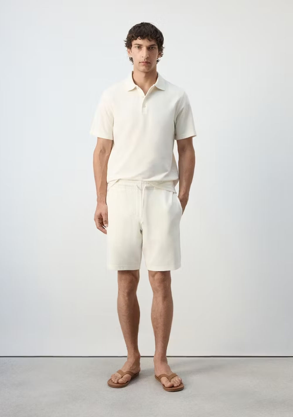 Bermudas Mezcla Algodón Textura Cordón Mango 2