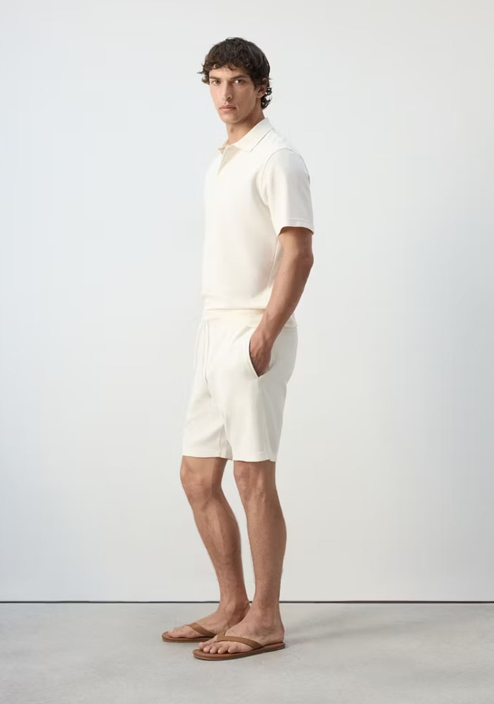 Bermudas Mezcla Algodón Textura Cordón Mango 5