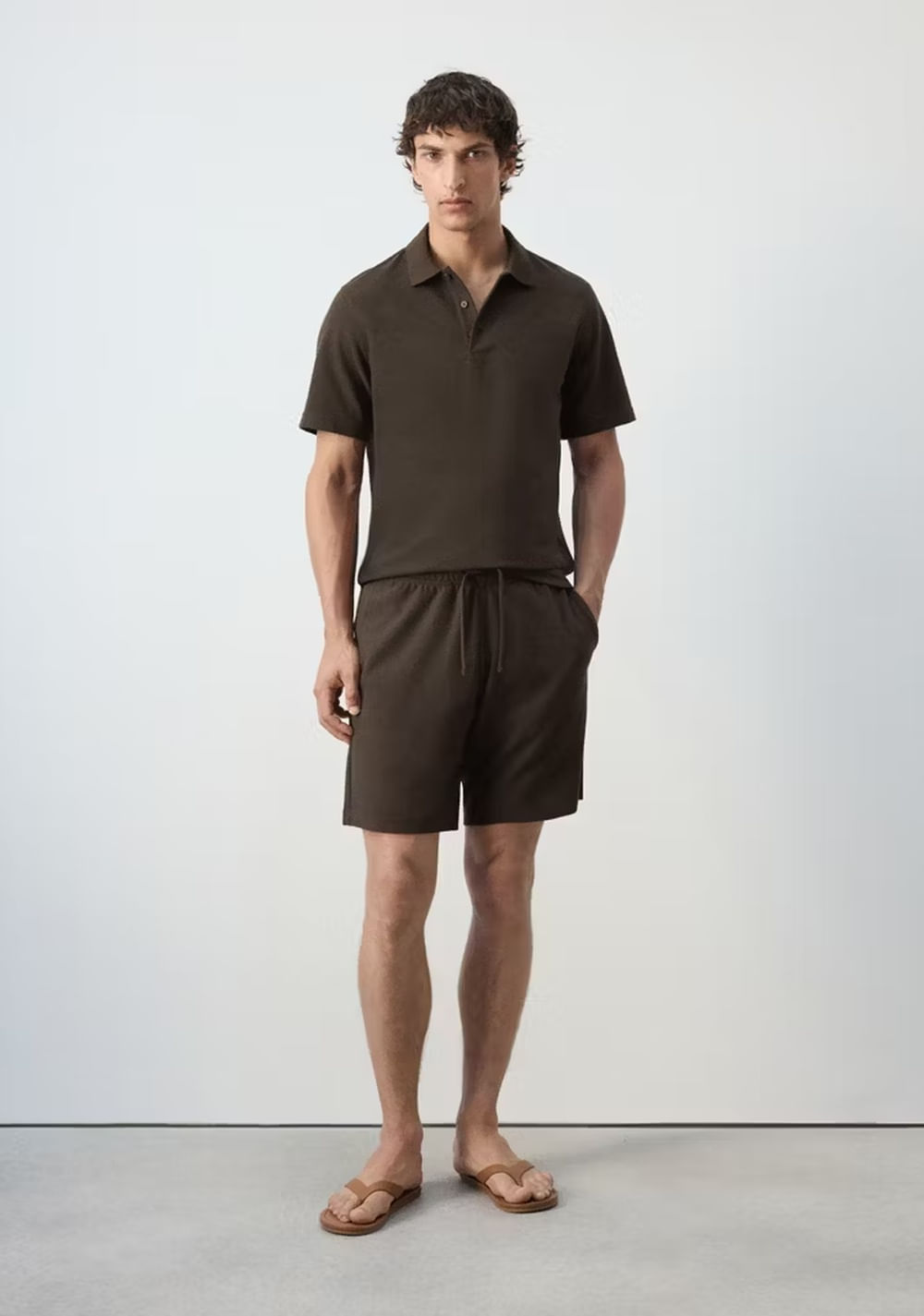 Bermudas Mezcla Algodón Textura Cordón Mango 2