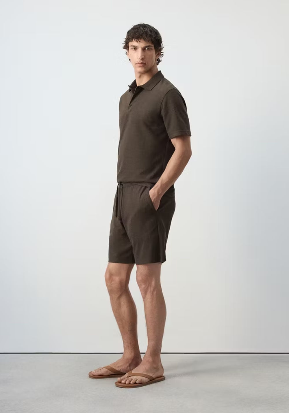 Bermudas Mezcla Algodón Textura Cordón Mango 6