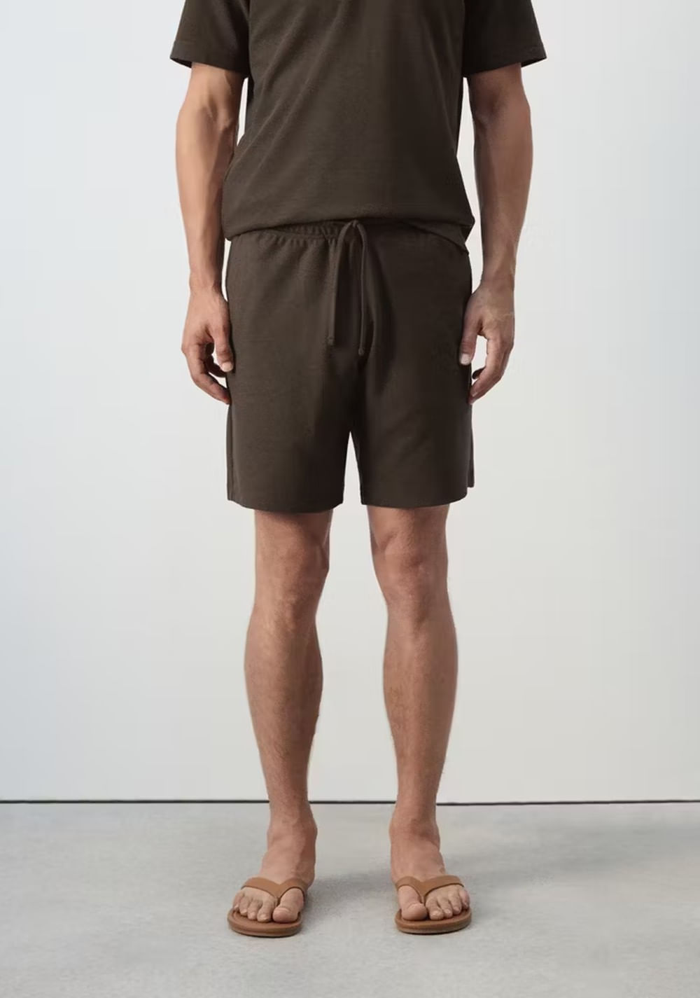 Bermudas Mezcla Algodón Textura Cordón Mango Imagen Principal