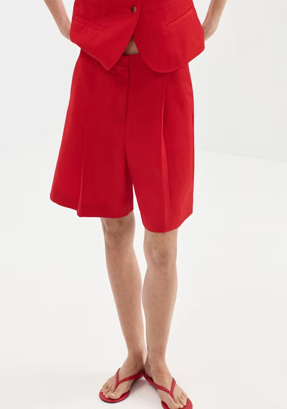 Bermudas Rectas Tiro Medio Mango
